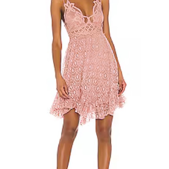 NWT Free People Adella Burnout Velvet Slip Dress - Rose - Medium - Picture 4 of 8